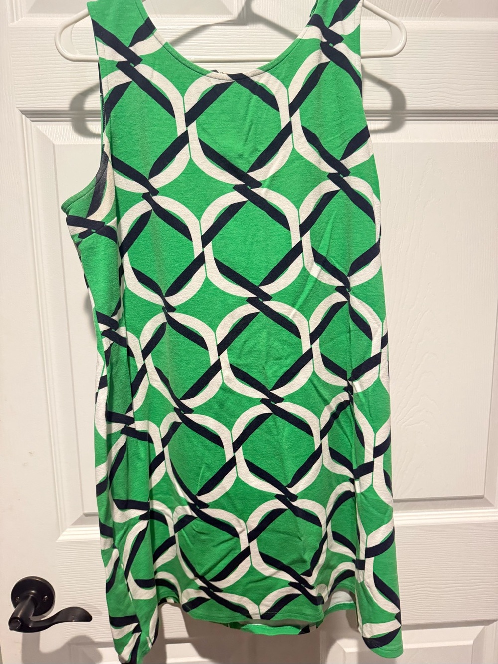 crown & ivy Green Geometric A-Line Skirt